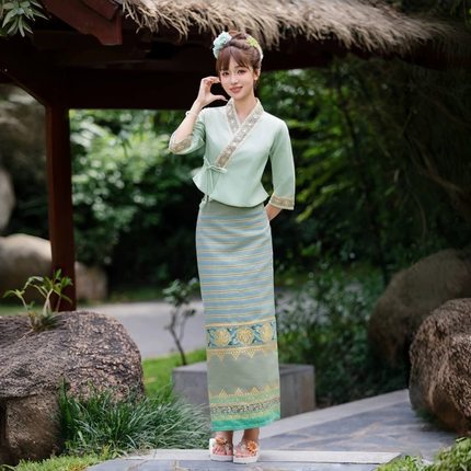 春夏季傣族传统服装西双版纳泼水节旅游拍照气质生活装女装工作服