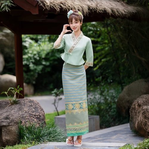 春夏季傣族传统服装西双版纳泼水节旅游拍照气质生活装女装工作服