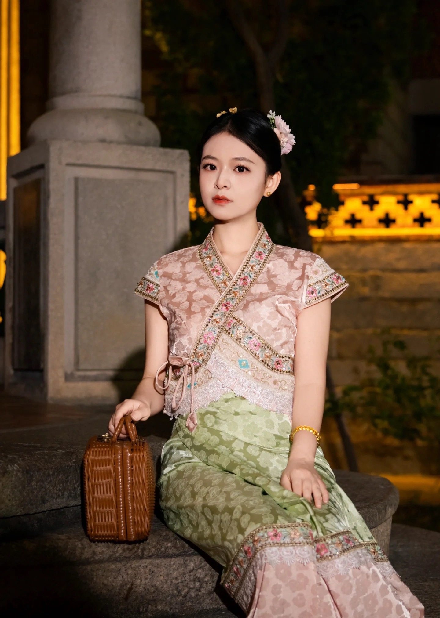 云南新款傣族传统服饰西双版纳旅拍服装甜美气质夏季薄款女装