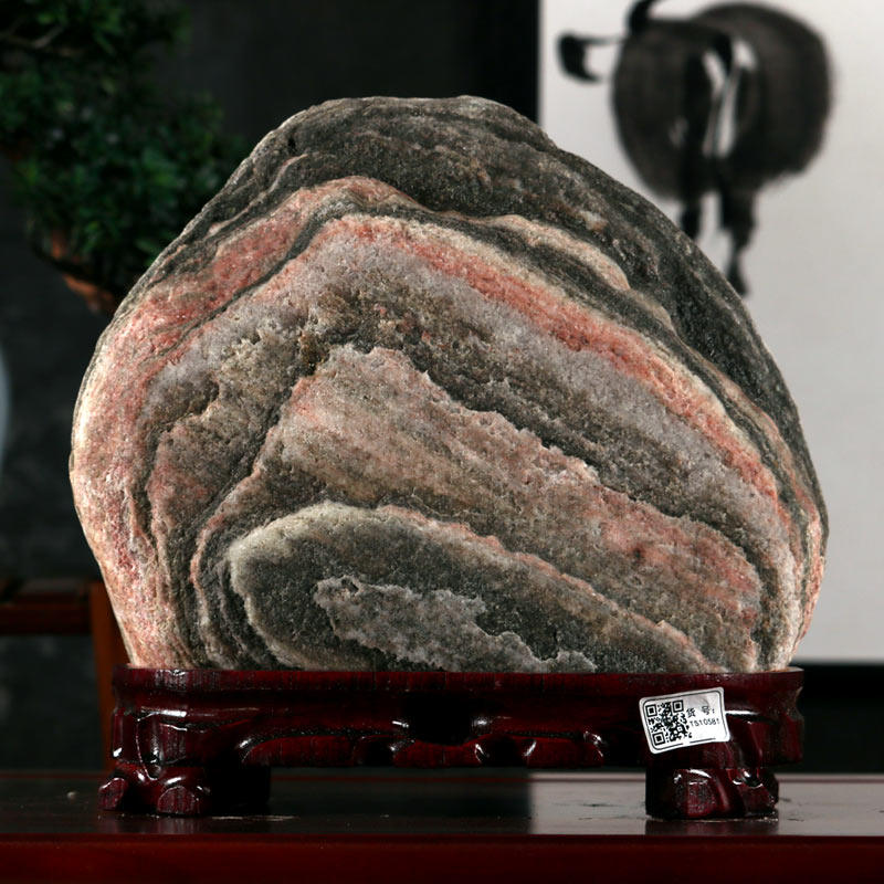 泰山石中大型奇石泰山石敢当阳石办公室内天然靠山石假山青石摆件