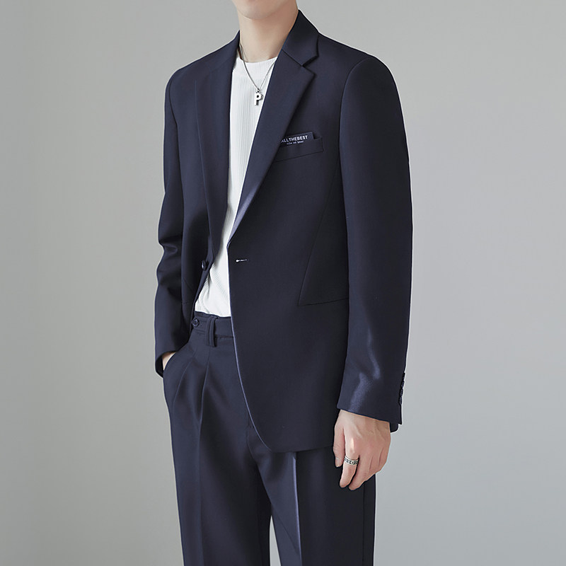 春秋季休闲西装男外套轻熟风高级感男士西服套装韩版修身结婚礼服