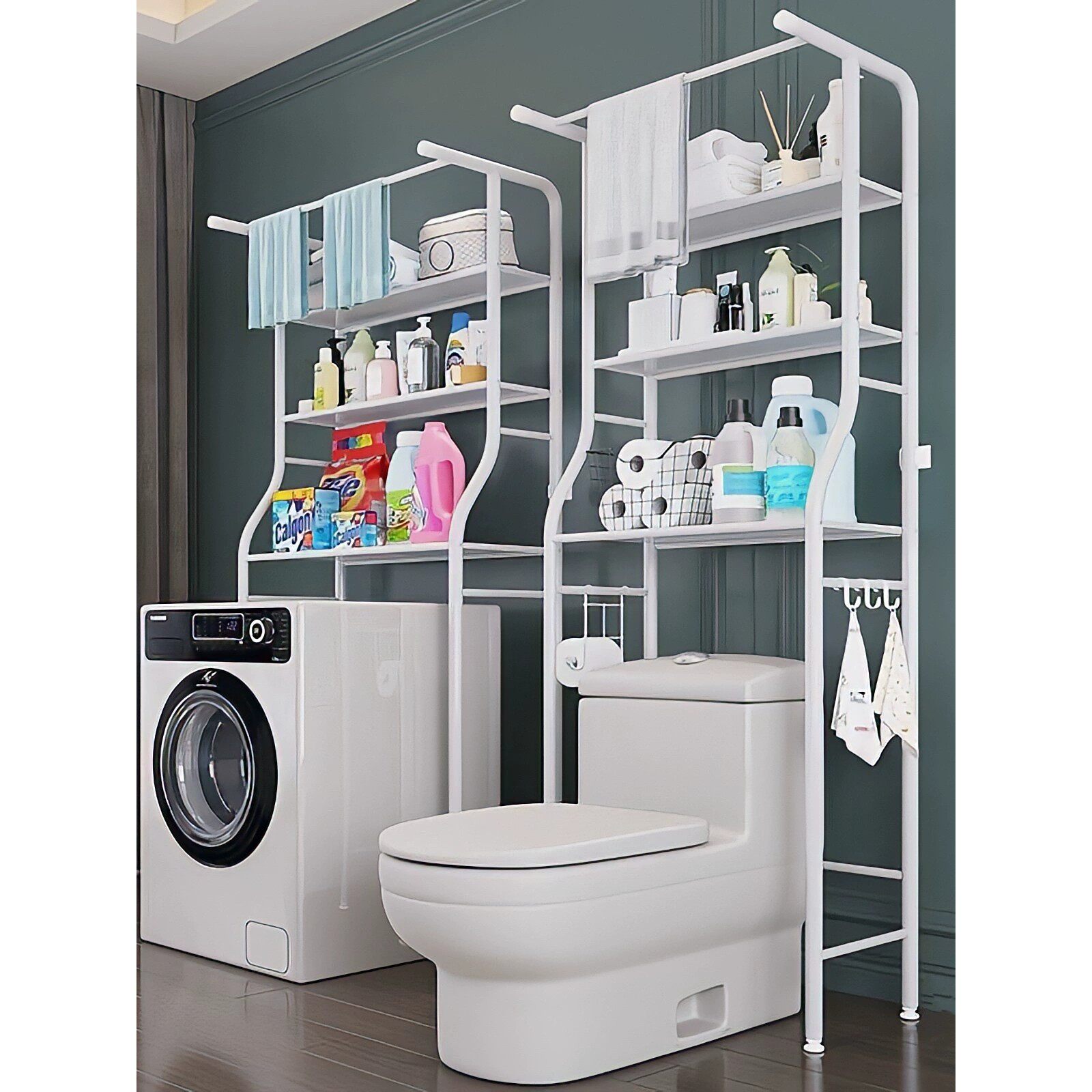 卫生间马桶置物架上方多层浴室落地洗衣机免打孔厕所阳台收纳架子