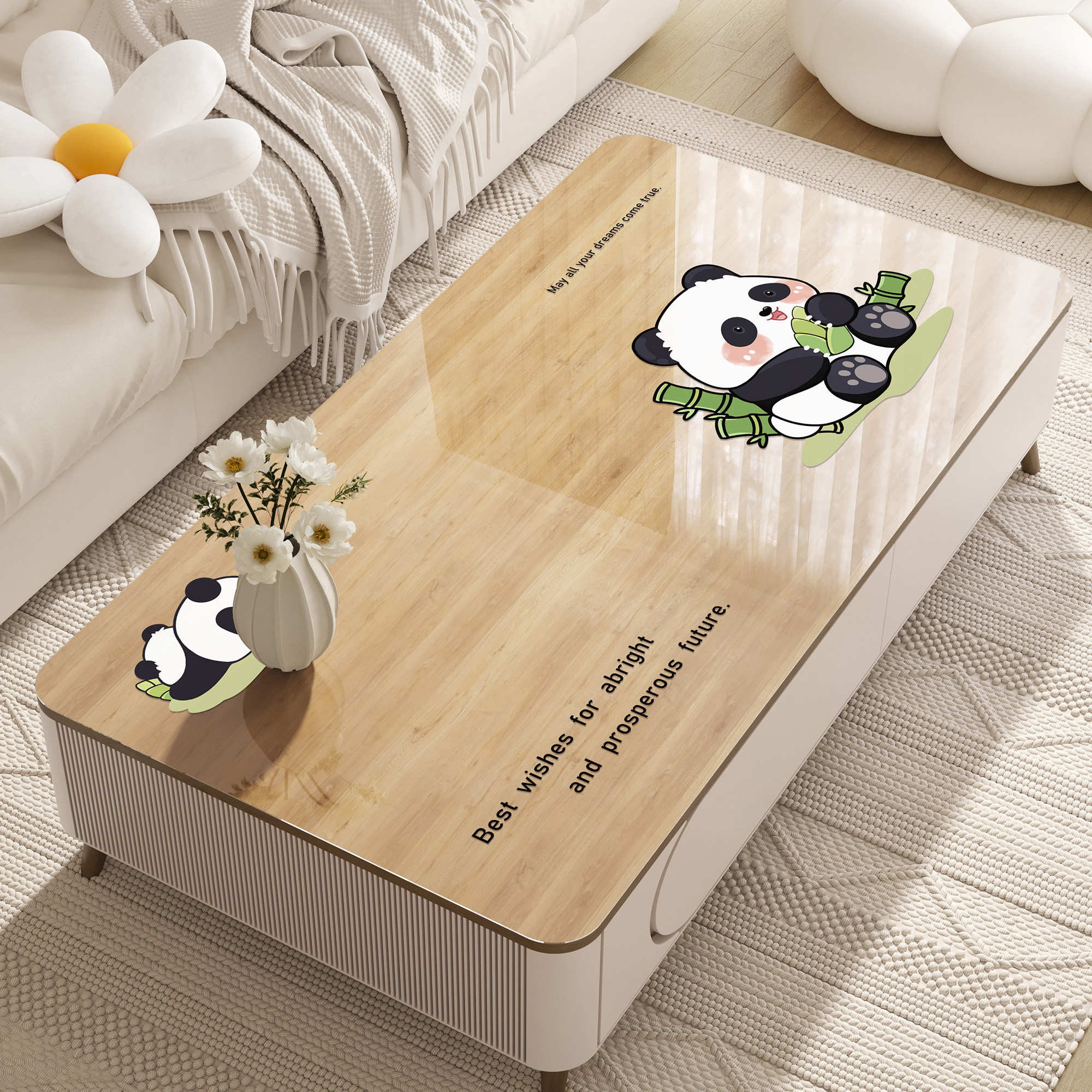 透明软玻璃桌垫防水防油免洗桌布轻奢高级感桌面保护垫卡通茶几垫