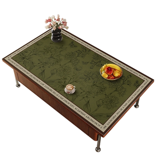 茶几桌垫轻奢高级感美式复古餐桌布防水防油免洗餐台垫茶几遮盖布