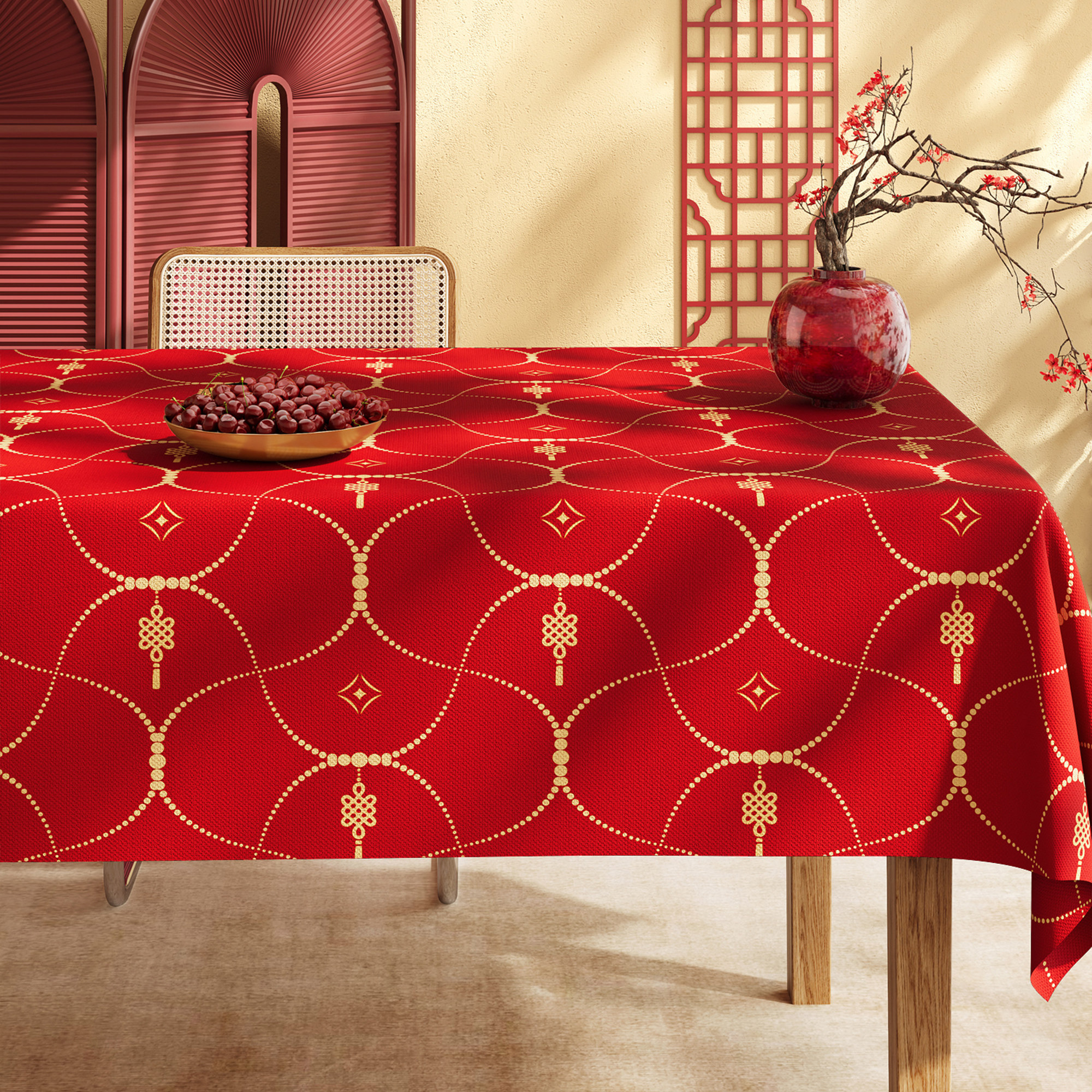 2026新年红色春节长桌布防水防油防烫免洗氛围感装饰布置茶几餐,居家布艺,桌布,淘宝优惠券,粉丝福利购,淘宝优惠卷