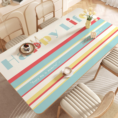 简约PVC餐桌垫防水防油防烫免洗软玻璃方形桌布家用书桌茶几垫