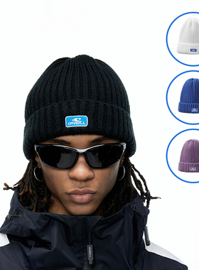 ONEILL男女同款徽标针织绒线帽春季保暖防风百搭情侣毛线帽子冷帽