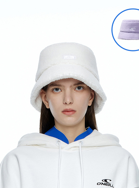 ONEILL女款春季保暖帽子毛绒感水桶渔夫帽纯色百搭新款显脸小帽子