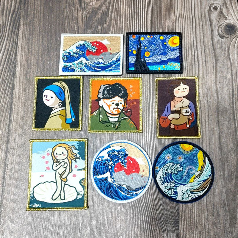 名人自画像魔术贴刺绣徽章神奈川大浪士气章刺绣包贴海浪星空臂章,运动包/户外包/配件,贴章/魔术贴章,淘宝优惠券,粉丝福利购,淘宝优惠卷