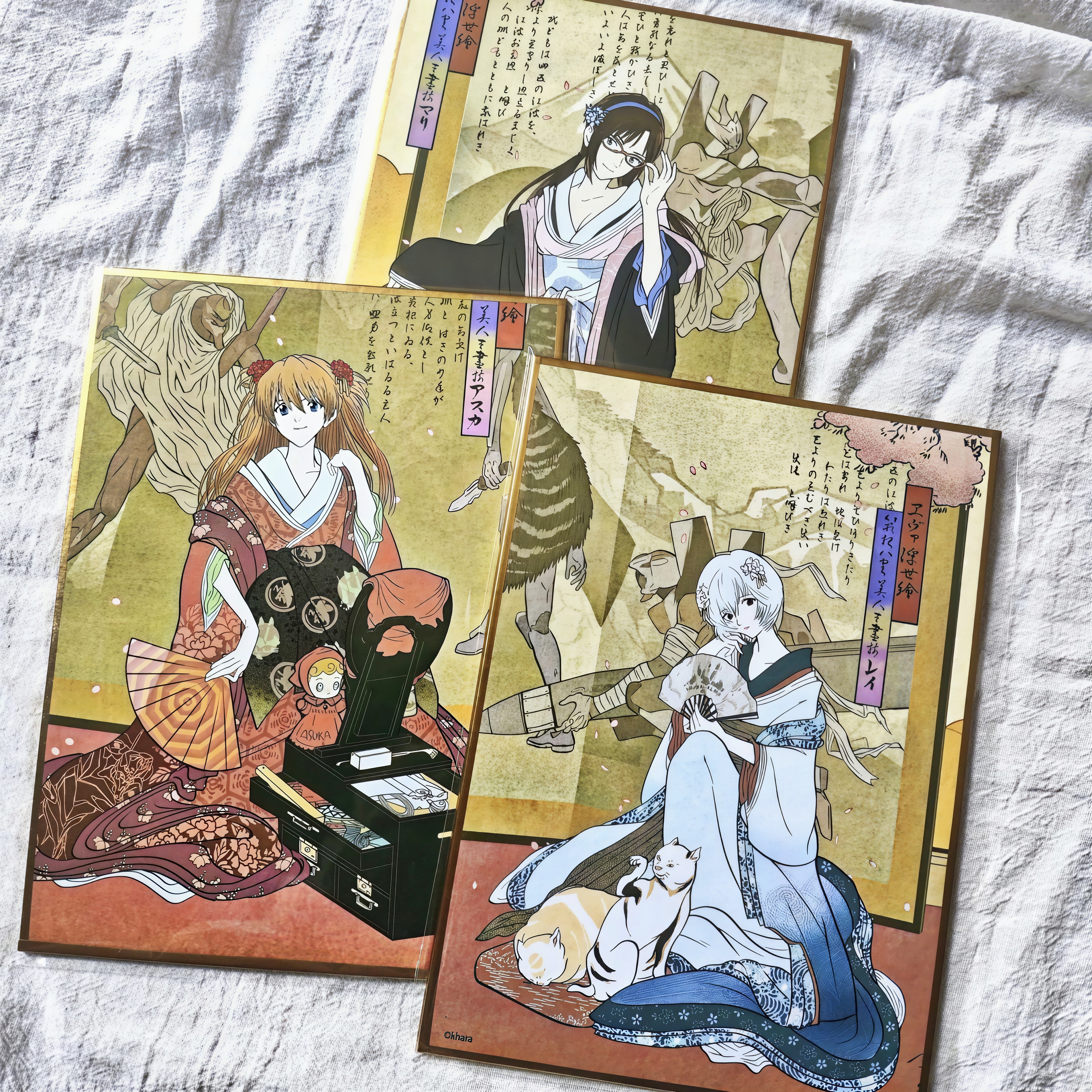 日谷EVA新世纪福音战士浮世绘绫波丽明日香真希波和服色纸珍藏