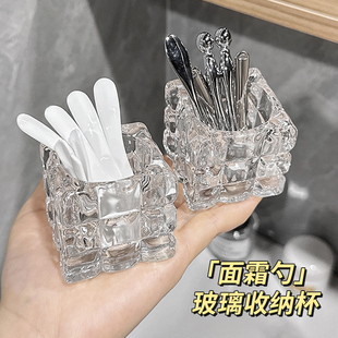 化妆品收纳盒桌面高级感面膜勺子固定器面霜挖取勺眼霜挑棒刷收纳