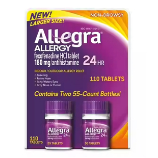 美国原装 过敏片缓解过敏性鼻炎抗过敏药缓解感冒打喷嚏流鼻涕