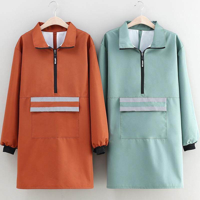 罩衣厨房家用做饭翻领拉链长袖围裙防水防油时尚洋气大人餐饮,家庭/个人清洁工具,围裙套装,淘宝优惠券,粉丝福利购,淘宝优惠卷