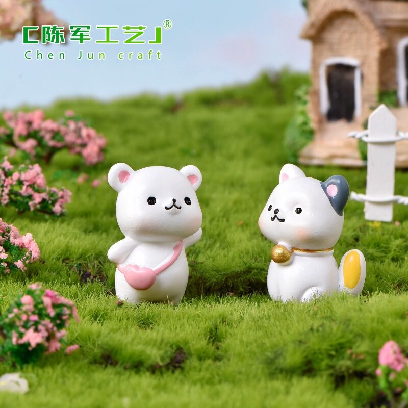挎包松鼠卡通创意摆件树脂品摆件