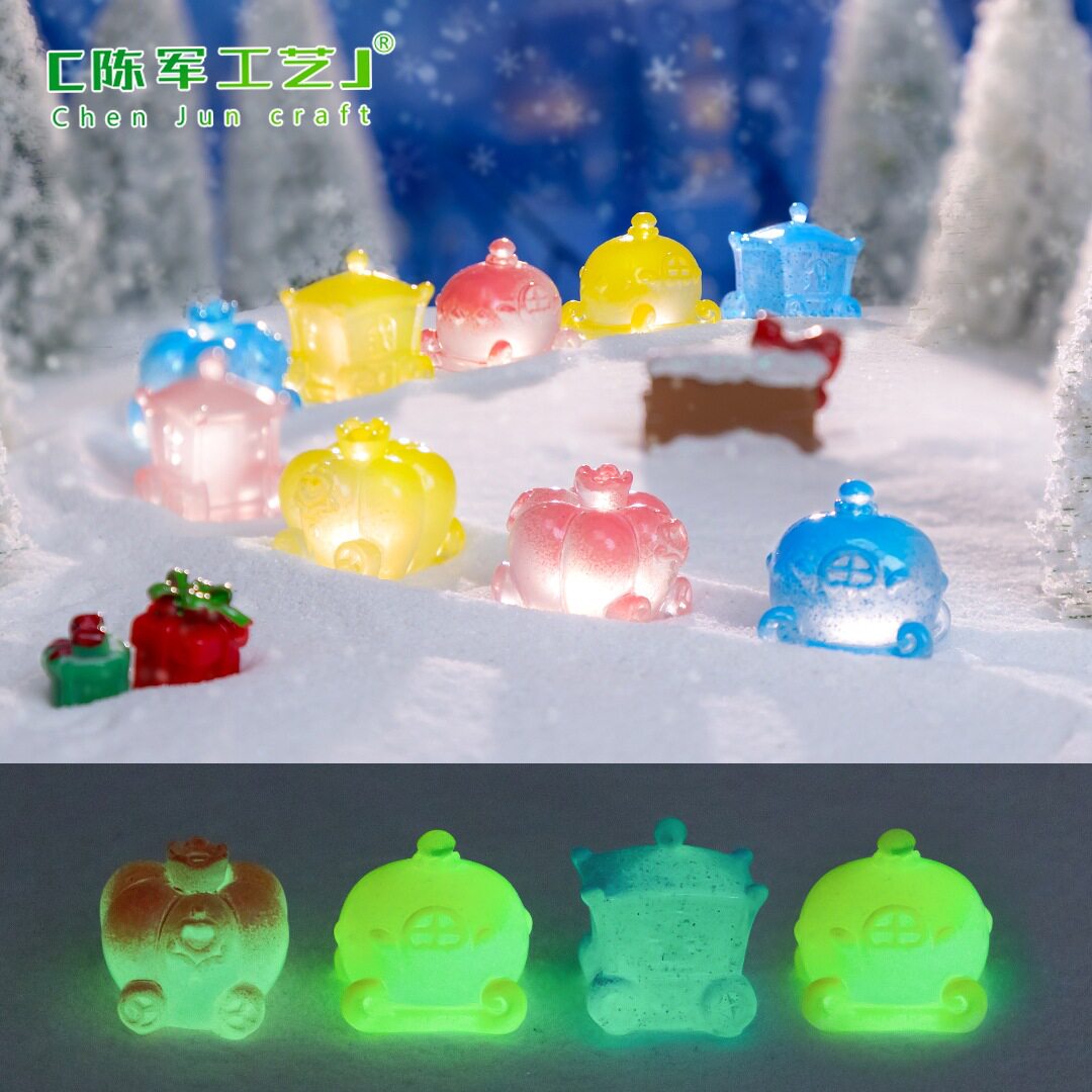 车雪地水晶球造景装饰品配件桌面