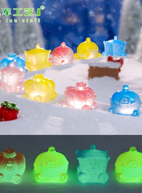 车雪地水晶球造景装饰品配件桌面