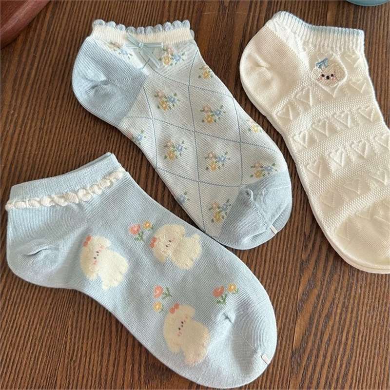 口花边日系蝴蝶结不掉跟网眼女袜