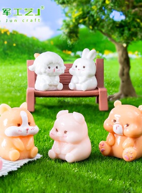 猪猫公仔装饰品创意挂件车载桌面