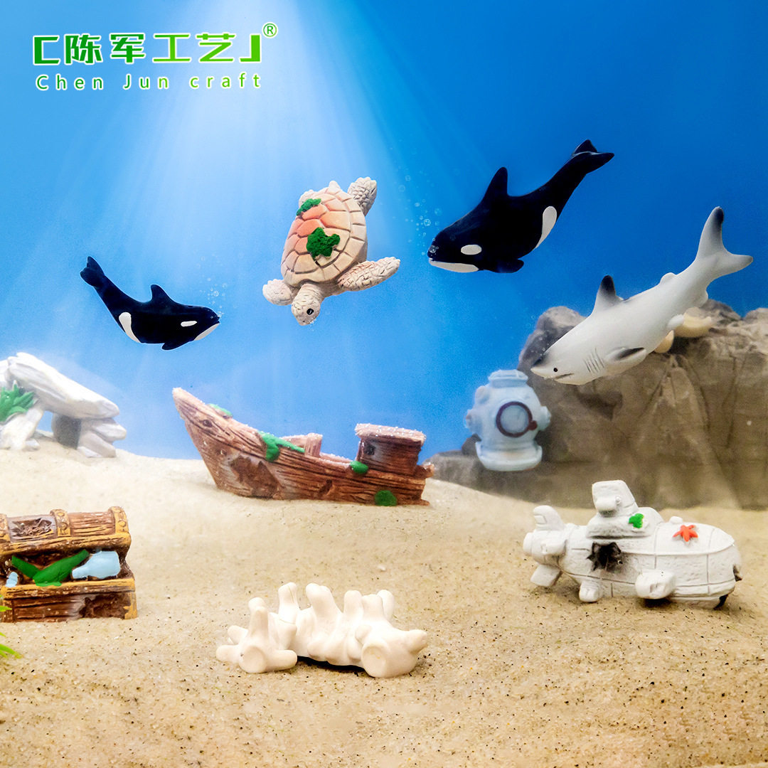 龟水族鱼缸海底造景装饰配件迷你