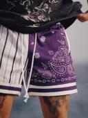 宽松直简篮球短裤 2024新款 潮牌速干运动四分裤 男美式 撞色潮流短裤