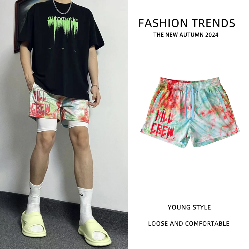 新款潮牌运动短裤美式篮球训练三分裤夏季速干透气田径跑步裤子男