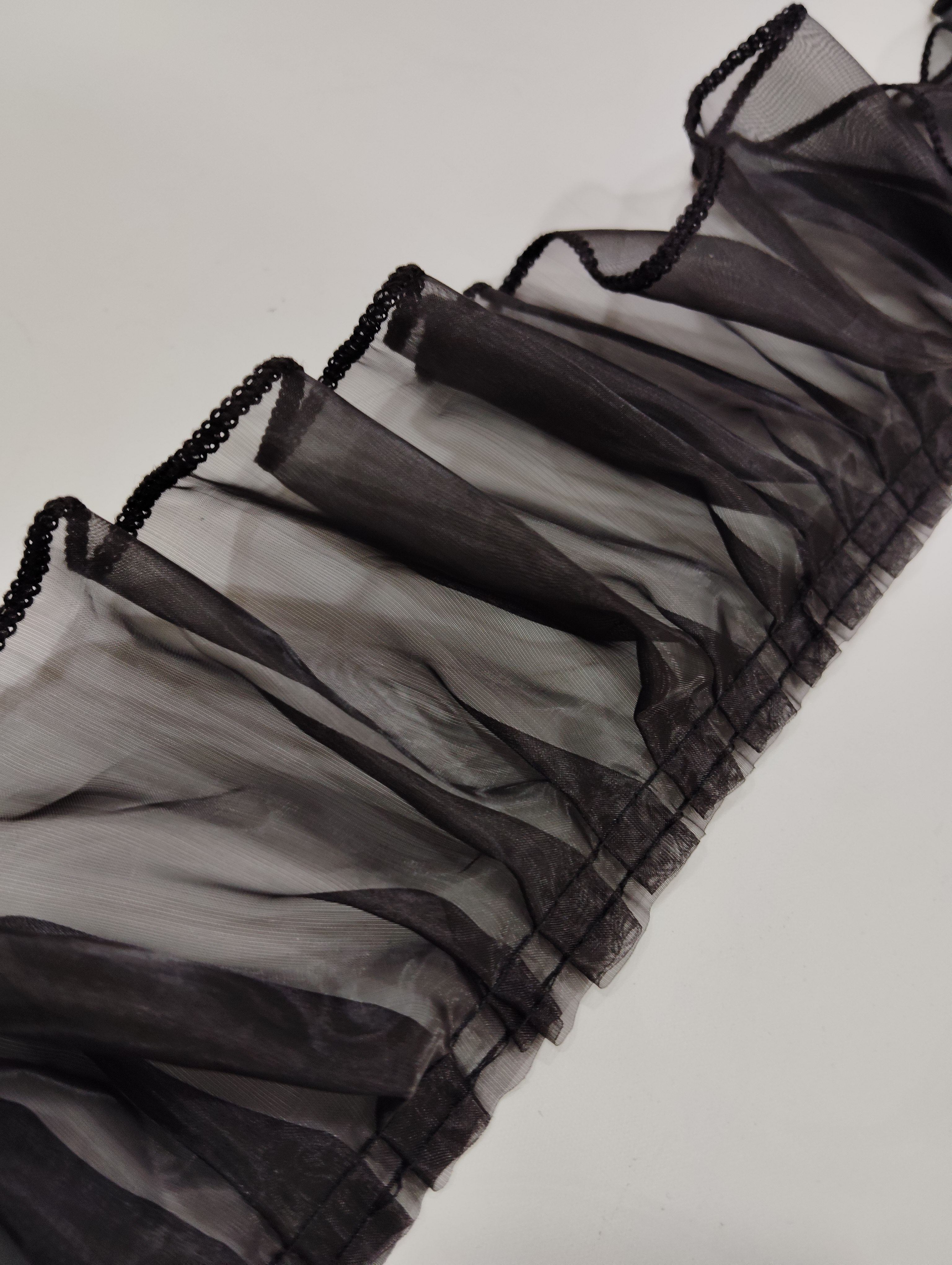 宽9cm单层欧根纱裙摆立体褶皱风琴布料服装家纺窗帘打折花边辅料