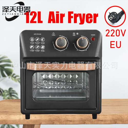220V英文12L空气炸锅Air fryer出口大容量可视无油电炸锅空气烤箱