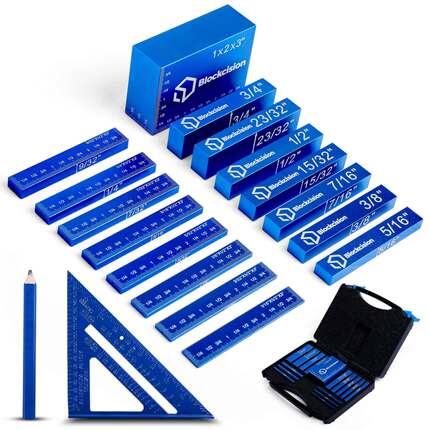 木工垫块 高度尺规15件套台锯测量块Saw Setup Blocks guage