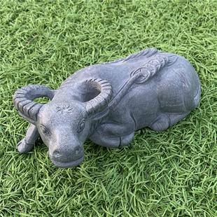 石雕牛摆件石牛青石牛石卧牛石材雕刻工艺品石头家居客厅装饰石牛