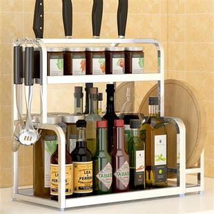 304不锈钢厨房双层壁挂立地调料架筷子筒刀架调料置物架醋收纳架