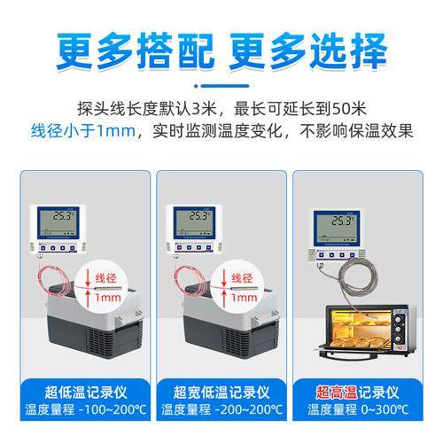超低温温度计记录仪超高温自动监测冷链实验室热处理冷库高精度,五金/工具,温湿度计,淘宝优惠券,粉丝福利购,淘宝优惠卷
