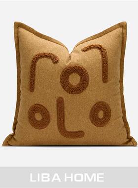 客厅在无障碍豪华风格儿童沙发模型现代橙色几何图案补丁绣花枕头