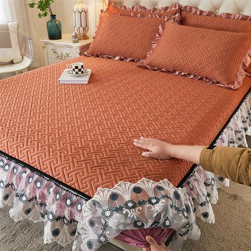 2023床笠款乳胶凉席三件套水洗冰丝席床单公主风床套夏季空调软席