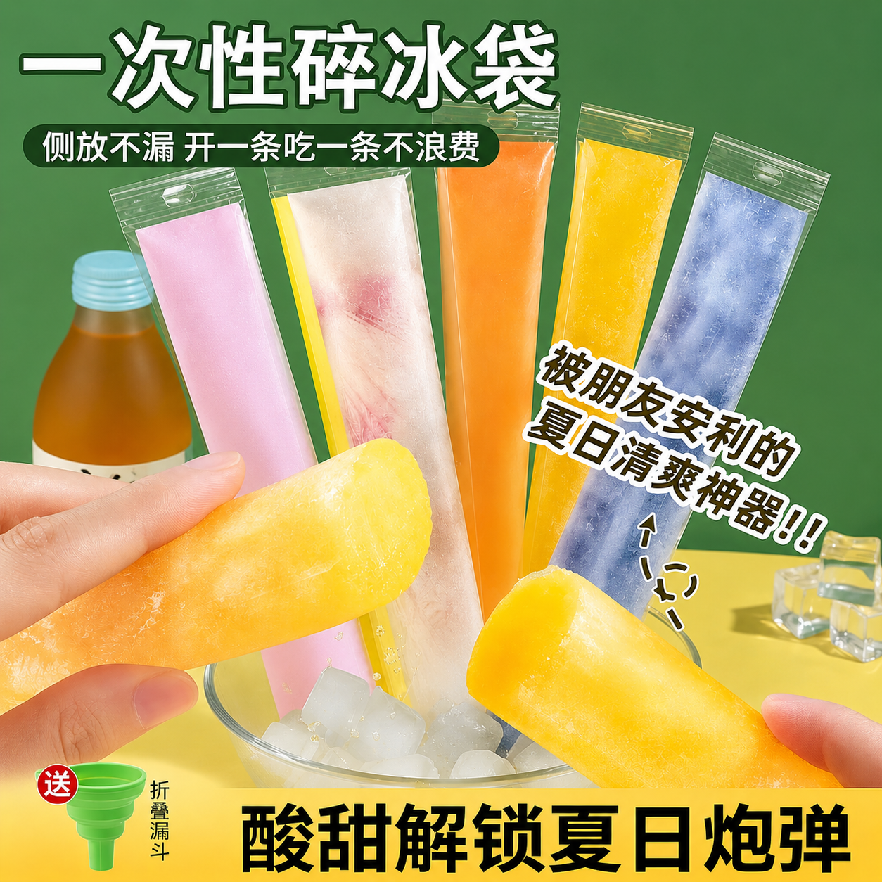 一次性制冰袋冰块雪糕模具冰块制冰神器食品级diy自制棒冰袋棒冰