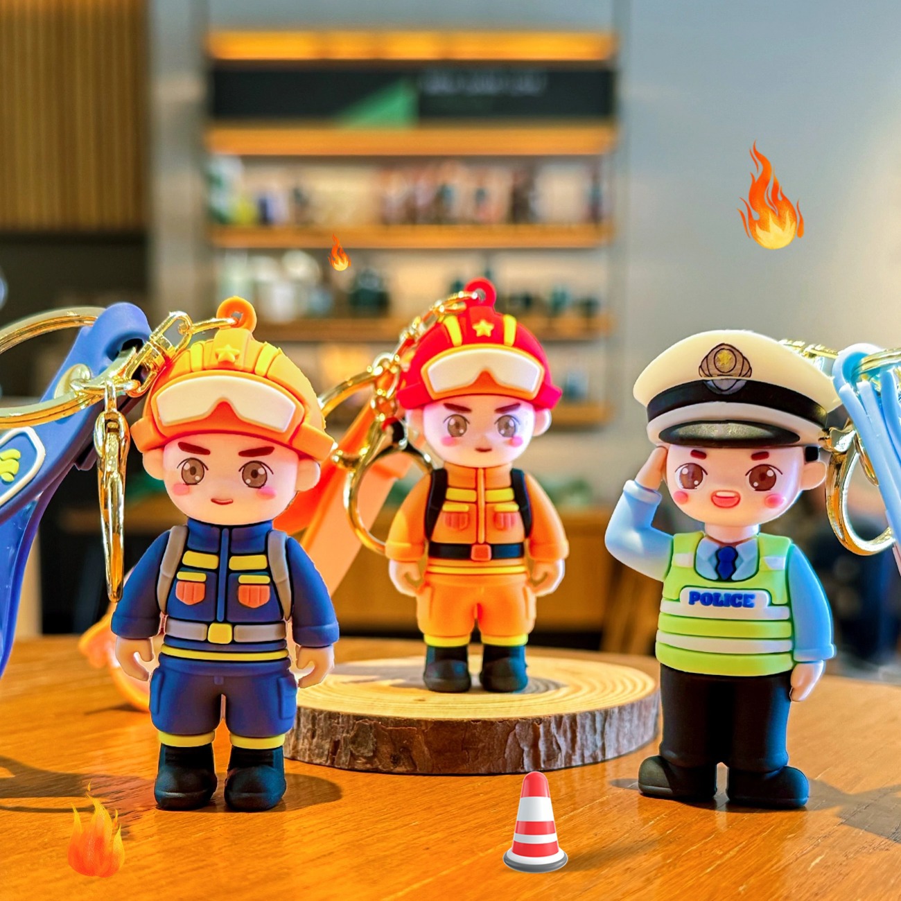 消防员警察交警玩偶挂件纪念礼物