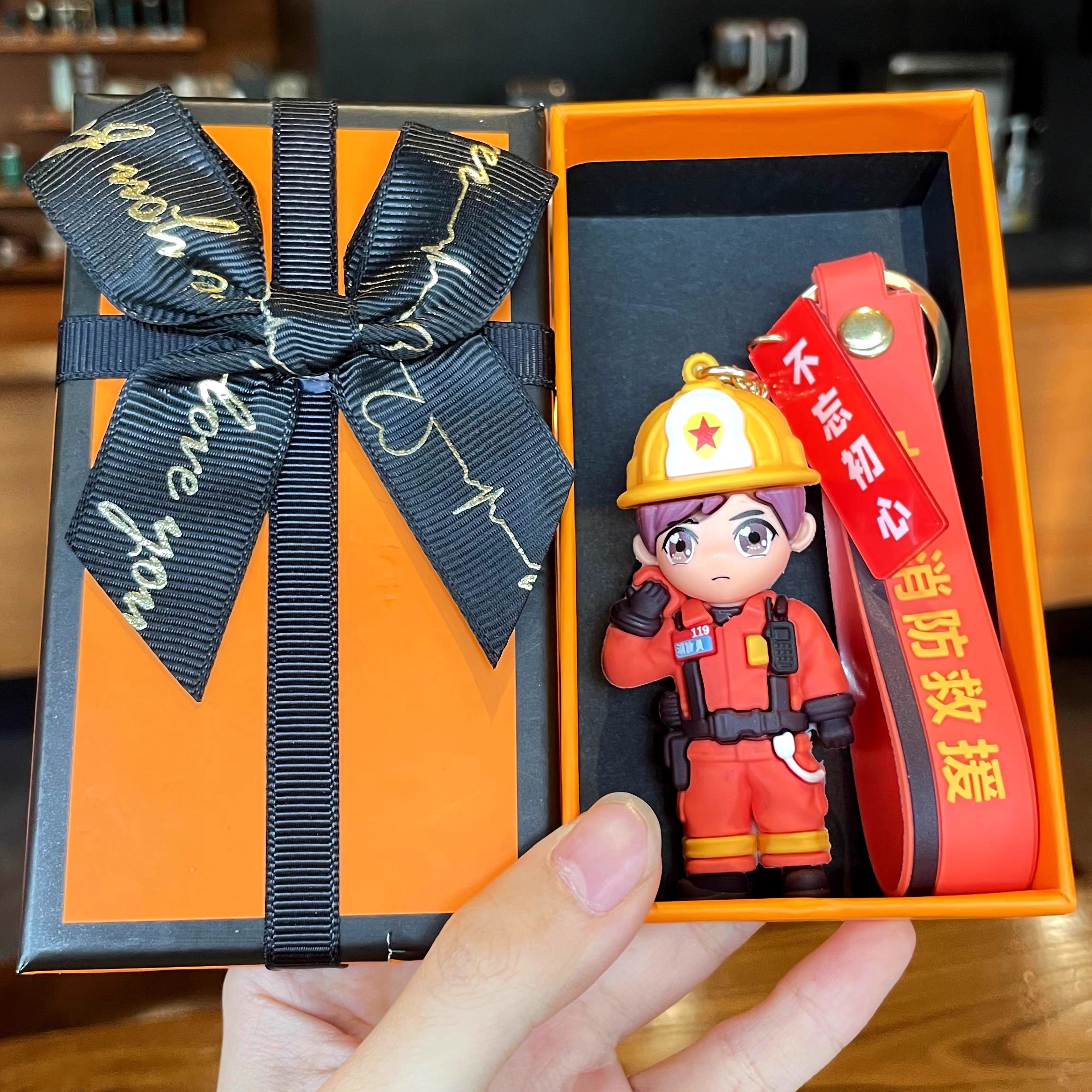 消防员钥匙扣挂件卡通玩偶公仔创意礼物可定制消防宣传纪念小礼品