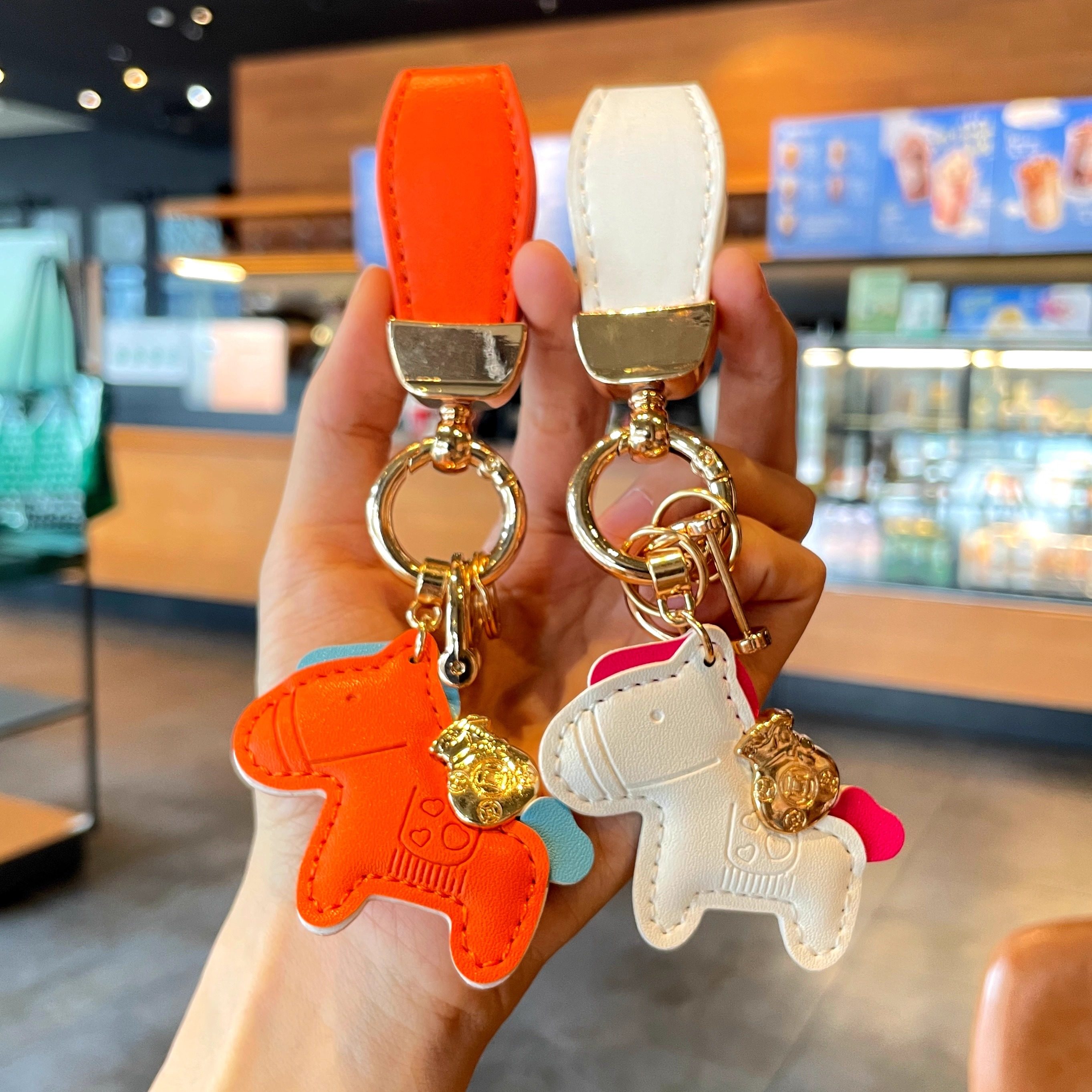 卡通马上有钱钥匙扣创意小马新年礼物汽车钥匙链圈精致女包包挂件