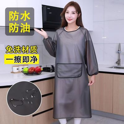 柔软防水防油女围裙加长罩衣