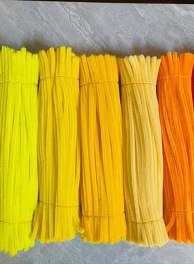 金黄色8mm加厚佰宁扭扭棒加密加绒特密妞妞棒手工diy花束超密材料