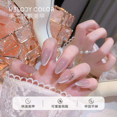 【春意】纯手工穿戴甲美甲春意显白高级百搭手绘指甲Melodycolor