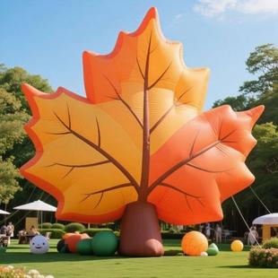 广场公园网红打卡充气立体秋字气模定制模型闭气PVC街头美陈装 饰