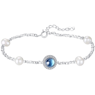 ParasKors派热 蓝眼泪手链珍珠碎银子精致轻奢小众生日礼物送女友