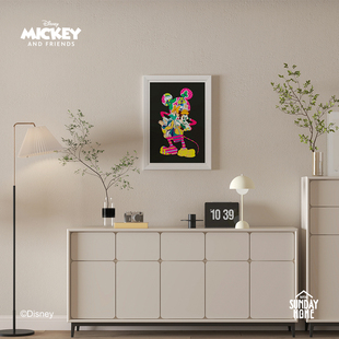 家居装 迪士尼正版 饰画原创Mickey Mouse 画 SUNDAY collage版 HOME