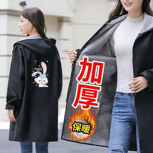 新款 围裙上班工作服定制 超厚加绒保暖罩衣女冬天外穿洋气厨房长袖