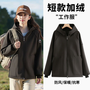 时尚 围裙上班工作服外套定制 加绒加厚罩衣外穿男女秋冬防泼水长袖