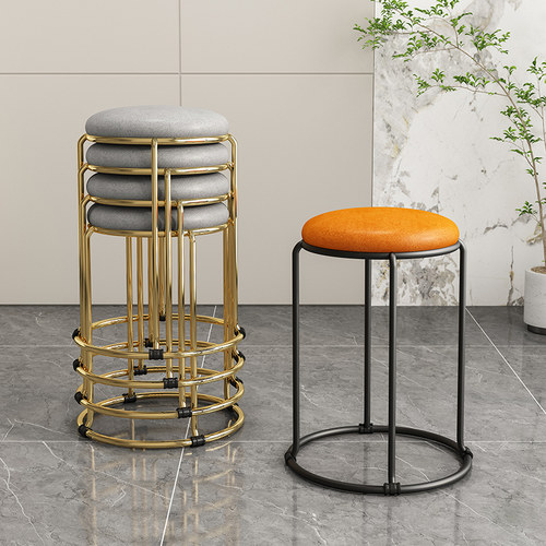 圆凳子可叠放高结实耐用客人餐厅备用现代简约餐桌不占空间的板凳