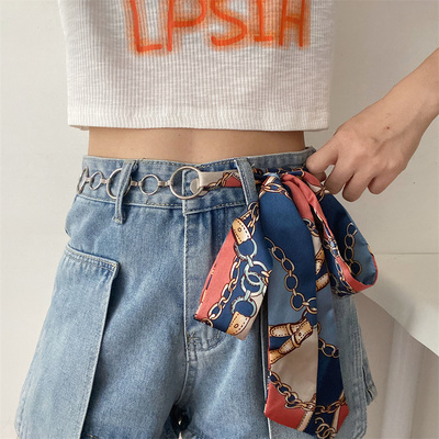 金属链条拼接腰带女高级感