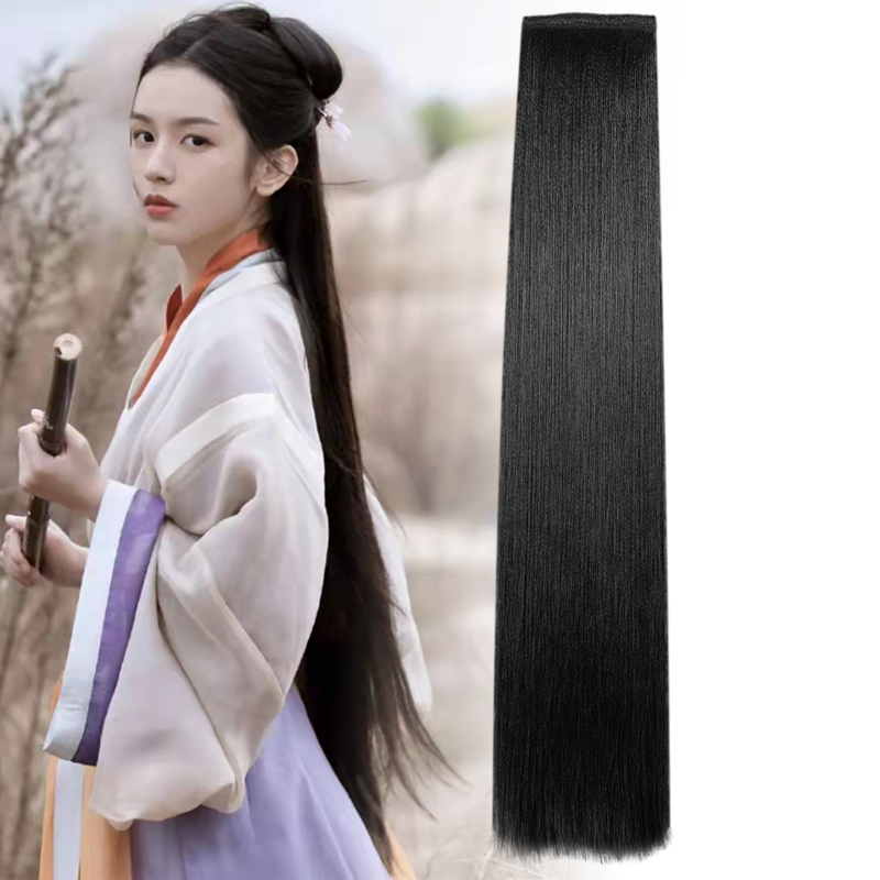 假发片化妆师专用汉服古风古装直发片儿童超长假发接发发排假发包