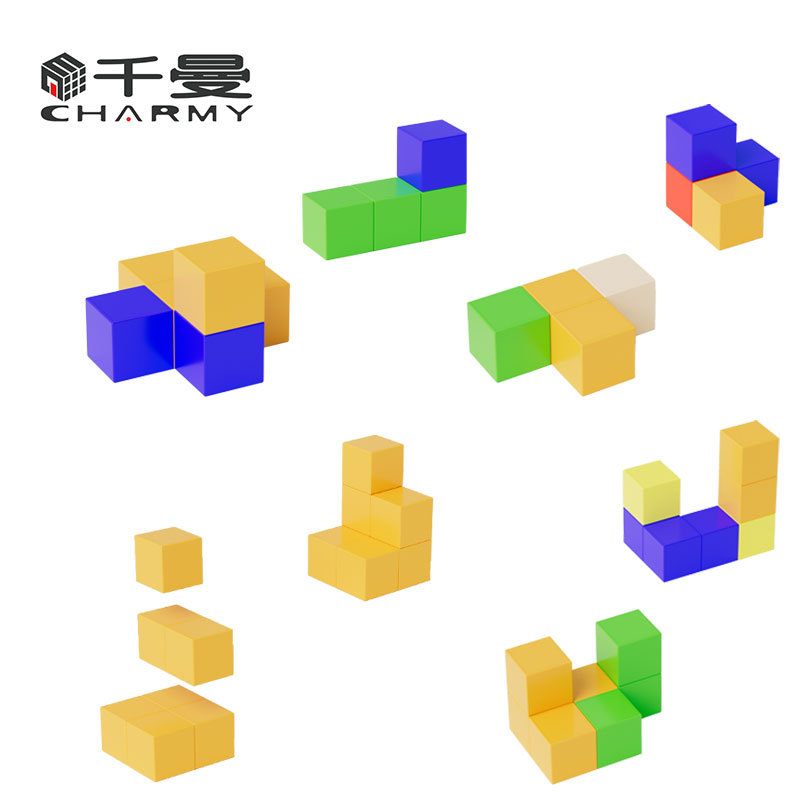千曼彩色几何磁性六面正方体