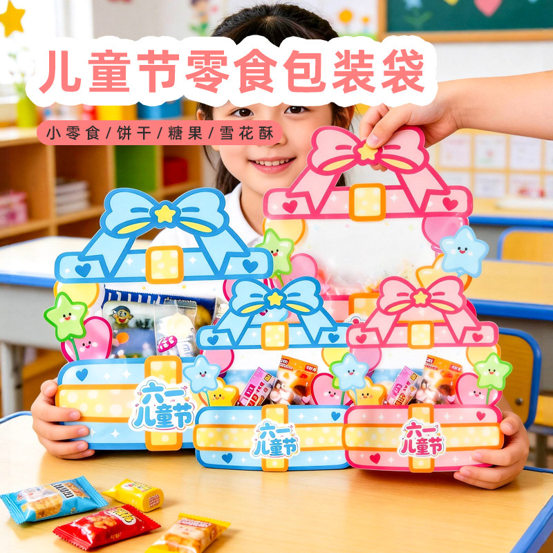 六一儿童节礼物盒礼品袋可爱零食包装袋生日礼物袋伴手礼袋手提袋